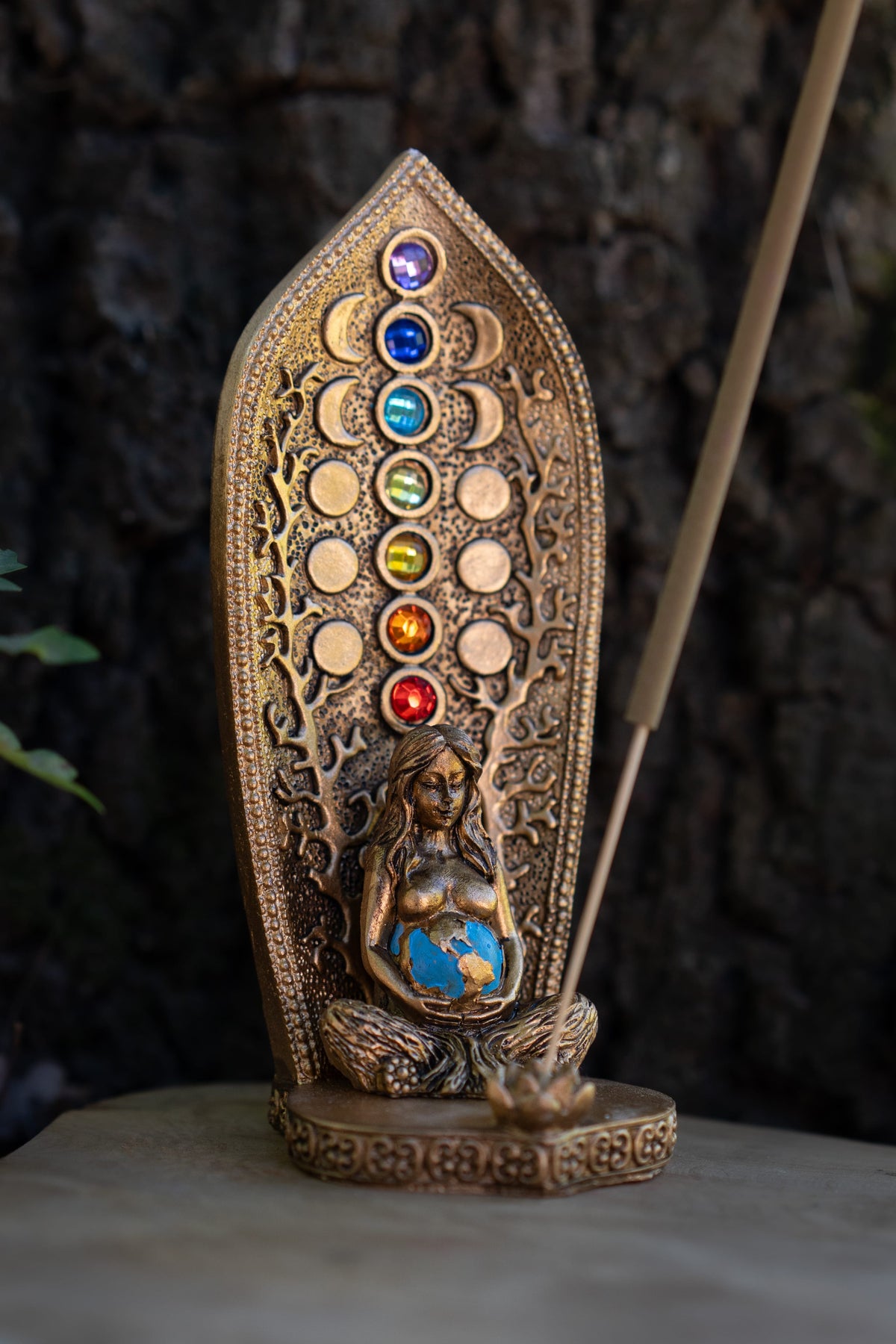 Incensario Diosa Madre Tierra y Chakras