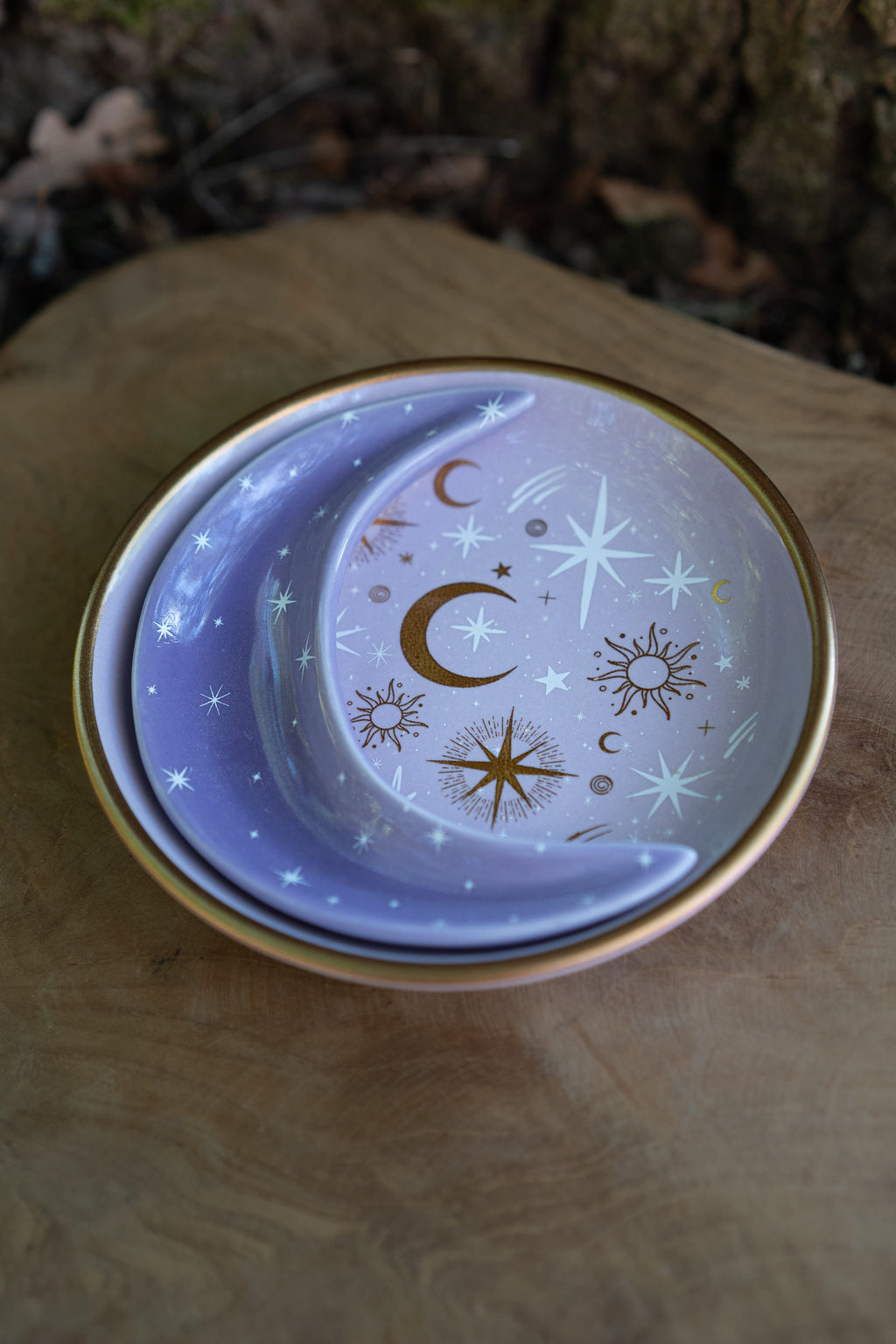 Set de Bandejas de Cerámica Luna y Constelaciones
