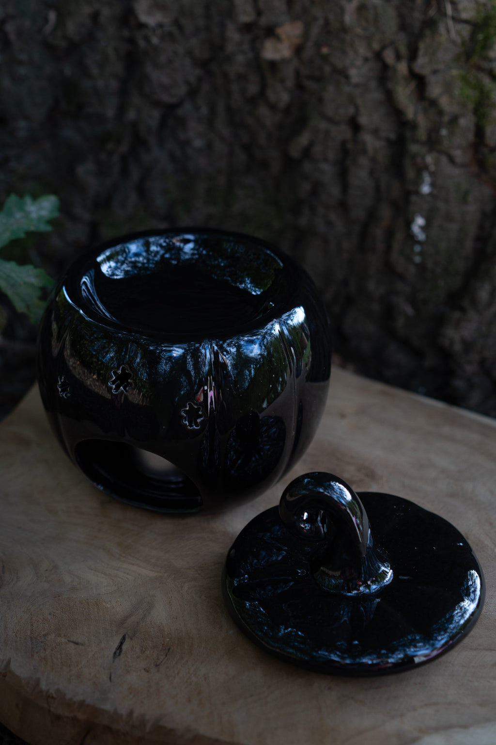 Quemador de Esencias Calabaza de Cerámica Negro