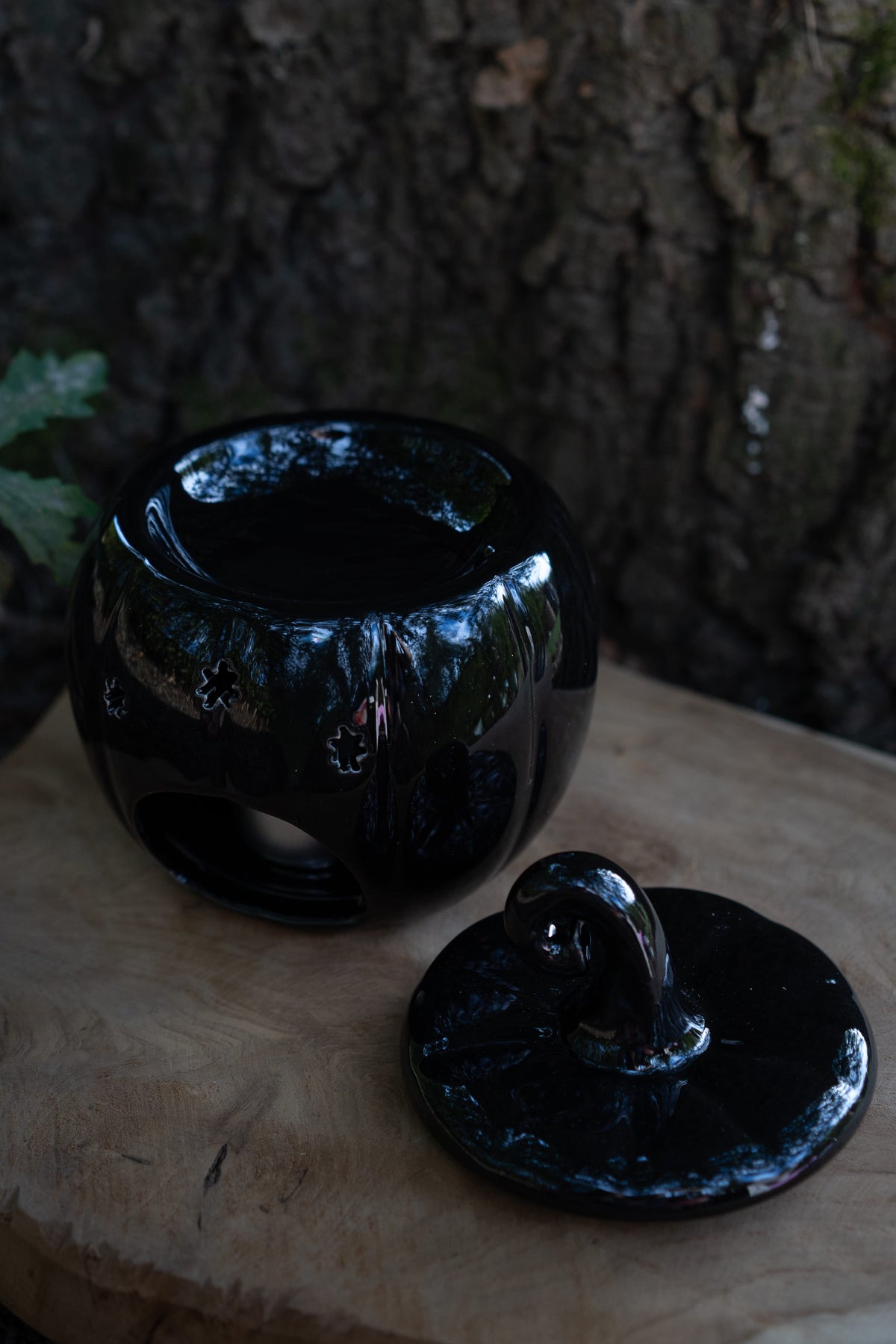 Quemador de Esencias Calabaza de Cerámica Negro