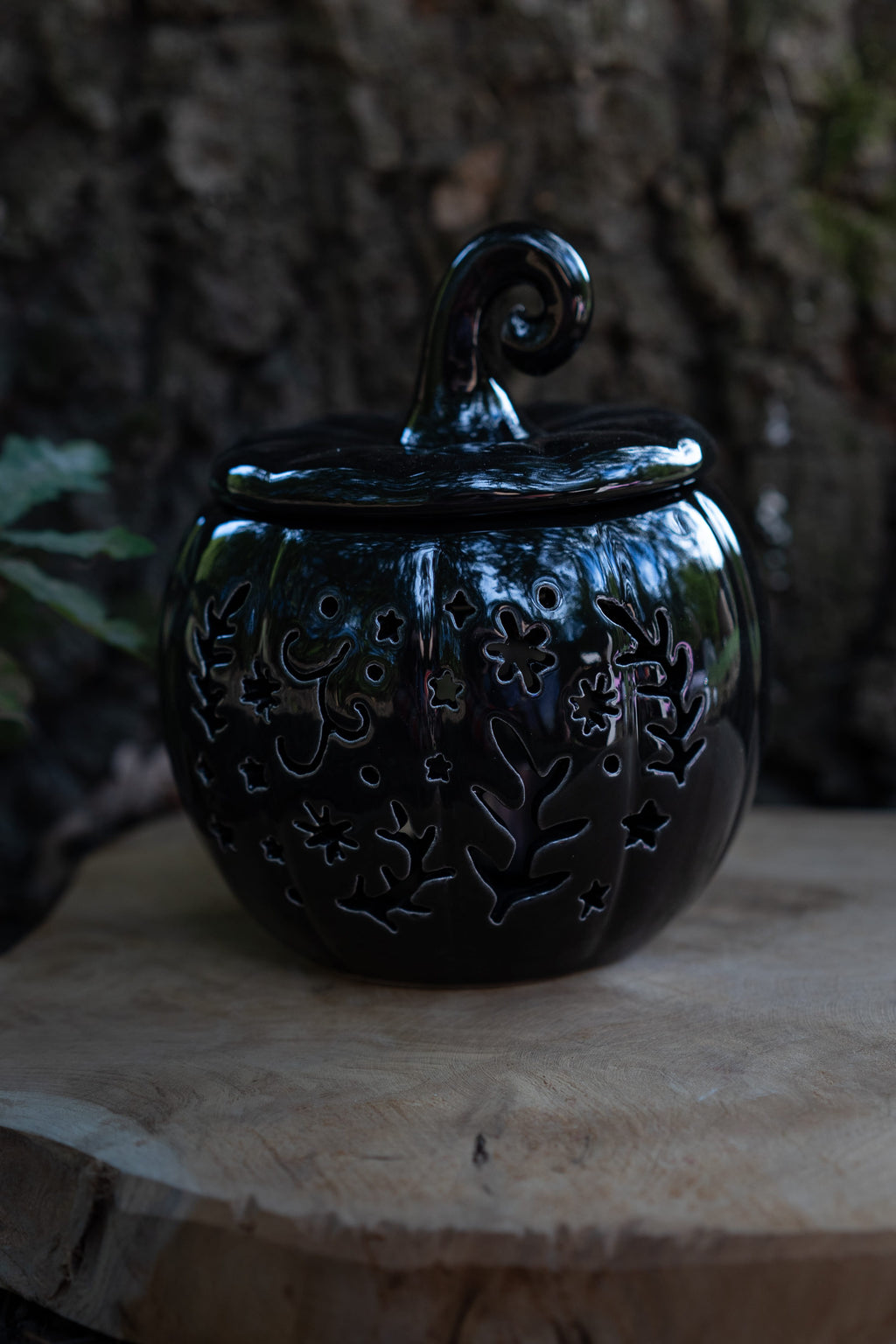 Quemador de Esencias Calabaza de Cerámica Negro