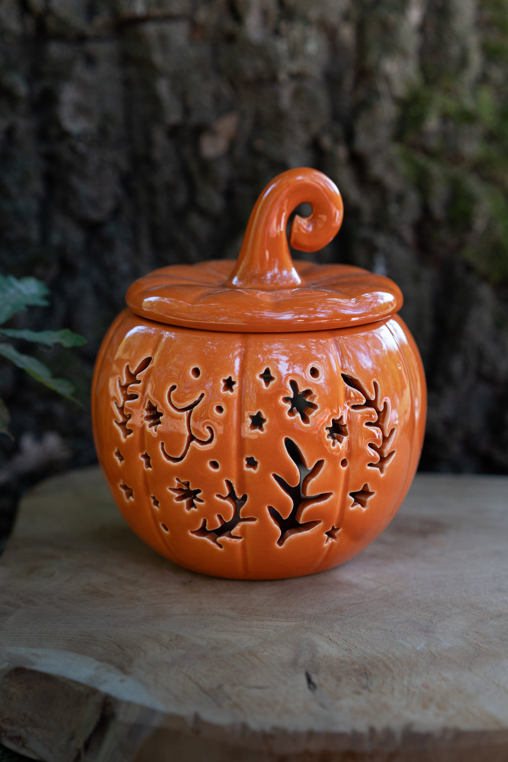 Quemador de Esencias Calabaza de Cerámica Naranja