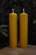 Pack de 2 velas artesanales de cera de panal de abeja para rituales