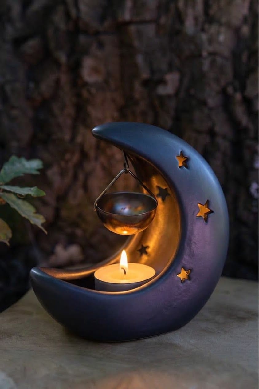 Quemador de Aceites Místico Media Luna