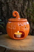 Quemador de Esencias Calabaza de Cerámica Naranja