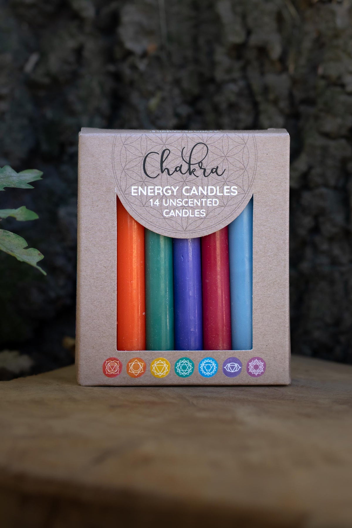 Set de 14 velas para chakras sin perfume