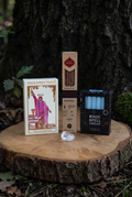 Kit Primer Tarot · Baraja, cuarzo, vela e incienso
