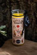Velón Ritualizado Lluvia de Suerte - Amarillo con bolsita negra